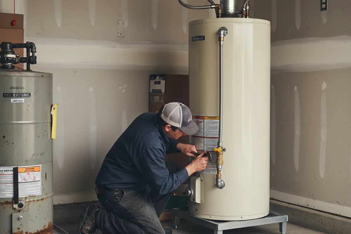 Water heater and shutoff valve replacement in Shafer